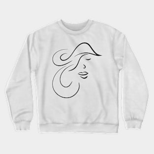 ladies face line drawing Crewneck Sweatshirt